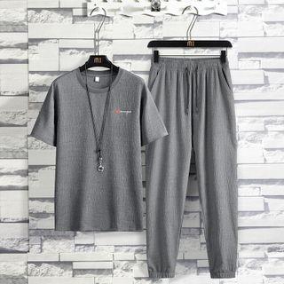 Short-sleeve Lettering T-shirt / Shorts / Pants / Set