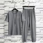 Short-sleeve Lettering T-shirt / Shorts / Pants / Set