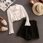 Set: Double-breasted Blouse + Skort