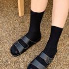 Adhesive-strap Slide Sandals