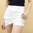 Stretched Denim Mini Skirt In 5 Colors