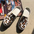 Leopard Genuine Calf-hair Slide Sandals