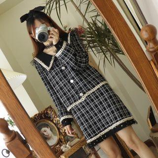 Set: Plaid Jacket + Mini Skirt Set Of 2 - Jackert - Black - One Size / Skirt - Black - One Size
