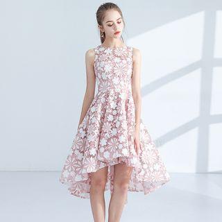 Floral A-line Dip-back Cocktail Dress