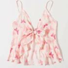 Butterfly Print Ruffle Camisole Top