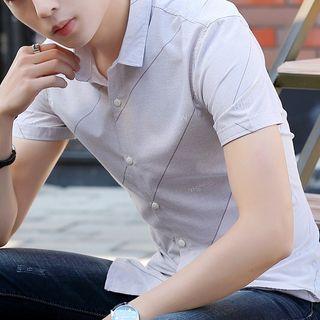Short-sleeve Line Print Shirt