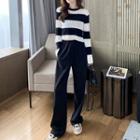 Set: Long-sleeve Two Tone T-shirt + Pants