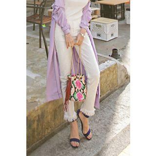 Flat-front Frey-hem Pants