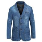 Denim Single-breasted Blazer