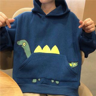 Printed Fleece-lined Sweatshirt As Shown In Figure - One Size