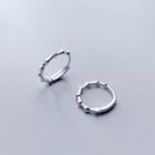 Bamboo Sterling Silver Hoop Earring 1 Pair - Bamboo Ear Buckle - One Size
