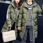 Couple Matching Color Panel Padded Coat
