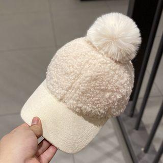 Pom Pom Fleece Baseball Cap