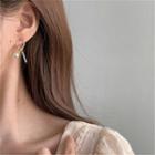 Faux Pearl Hoop Drop Earring 1 Pc - Gold - One Size