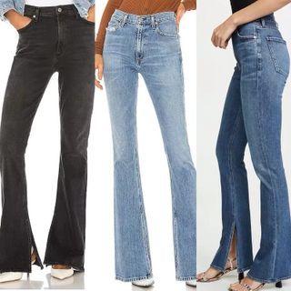High-waist Split Flare Jeans