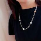 Alloy Smiley Necklace Silver - One Size
