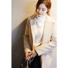 Notched-lapel One-button Wool Blend Coat