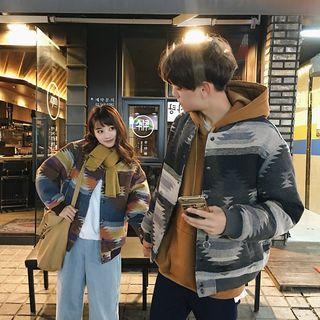 Couple Matching Pattern Baseball Jacket