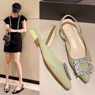 Rhinestone Buckled Slingback Sandals
