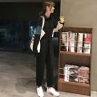 Color Block Polo Neck Jumpsuit