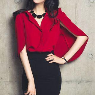 Cape Sleeve Plain Blouse