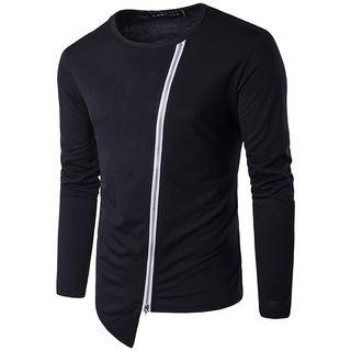 Asymmetric Zip Long-sleeve Top