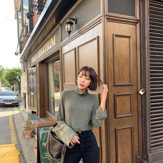 Cowl-neck Drop-shoulder Top