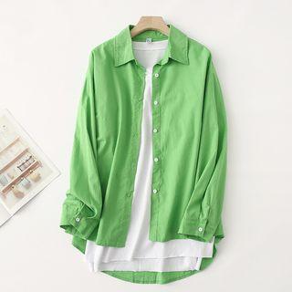 Set: Elbow-sleeve T-shirt + Long-sleeve Shirt As Shown In Figure - One Size