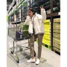Sherpa Fleece Overlay Zip Hoodie