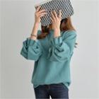 Brushed-fleece Lined Balloon-sleeve Sweatshirt