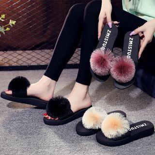 Bobble Wedge Heel Slide Sandals
