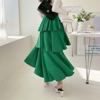 Silky Layered Maxi Skirt