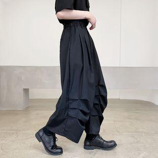 Plain Oversized Pleated Wide Leg Pants