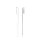 Sterling Silver Simple And Fashion Geometric Strip Earrings Silver - One Size