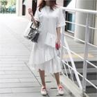 Ruffle-layered T-shirt Dress