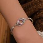 Gemstone Bangle 01 - 11554 - Silver - One Size