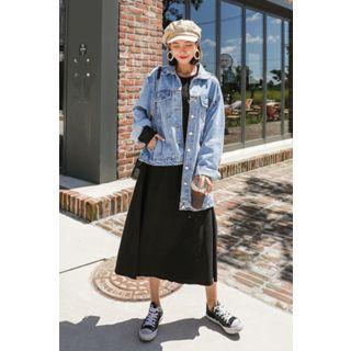 Asymmetric-hem Denim Jacket