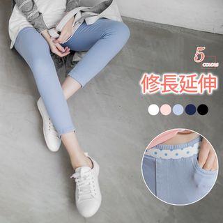 Polka Dot Elastic Waist Cropped Pants