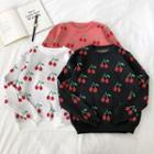 Cherry Crewneck Long-sleeve Sweater