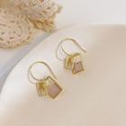 Rhinestone Alloy Rectangle Dangle Earring 1 Pair - As Shown In Figure - One Size