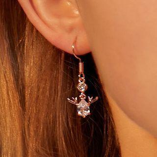 Christmas Deer Faux Crystal Alloy Dangle Earring