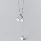 Rainbow Pendant Sterling Silver Necklace Silver - One Size