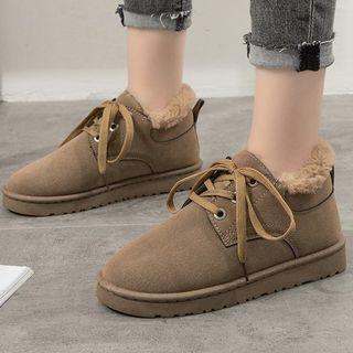 Fluffy Platform Lace Up Ankle Boots