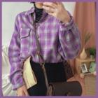 Plaid Shirt Gingham - Purple - One Size