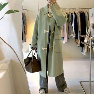 Collared Toggle Midi Coat Green - One Size
