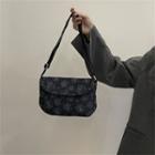 Floral Flap Crossbody Bag Blue - One Size
