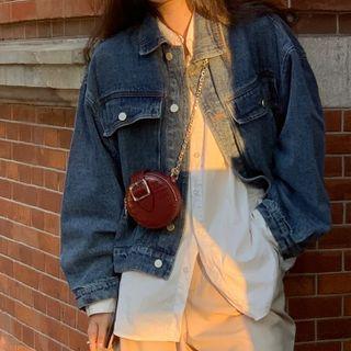 Plain Shirt / Washed Denim Jacket