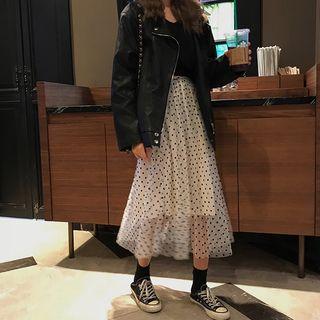Polka Dot Skirt White - One Size
