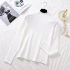 Long-sleeve Mock-neck T-shirt / Heart Print Sweater Vest