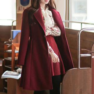Metal-button A-line Coat